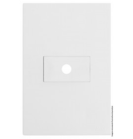 Placa Furo Horizontal 4x2 - RECTA Branco Satin Fosco